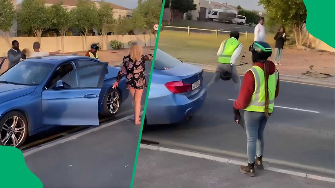 Couple in BMW and scooter drivers clash in fistfight in Parklands Couple in BMW and scooter drivers clash in fistfight in Parklands