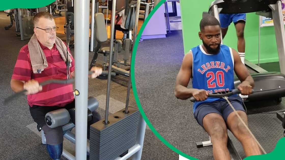 Two men working out in the gym Two men working out in the gym