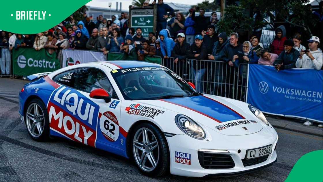 Guy Davies' Porsche he gets to drive at racing events. Guy Davies' Porsche he gets to drive at racing events.