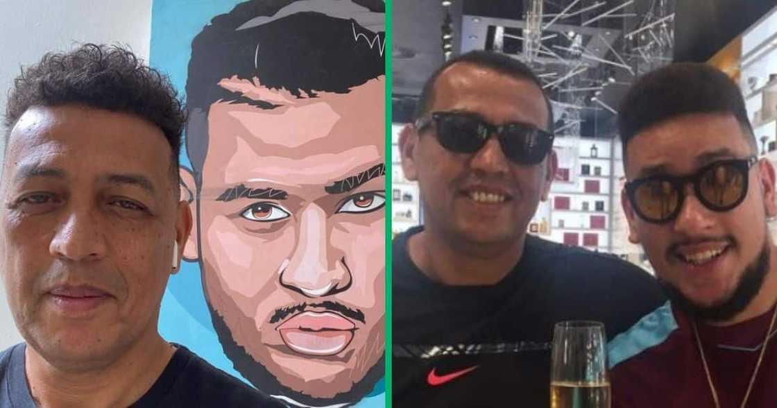 Tony Forbes and his slain rapper son, AKA. Tony Forbes and his slain rapper son, AKA.