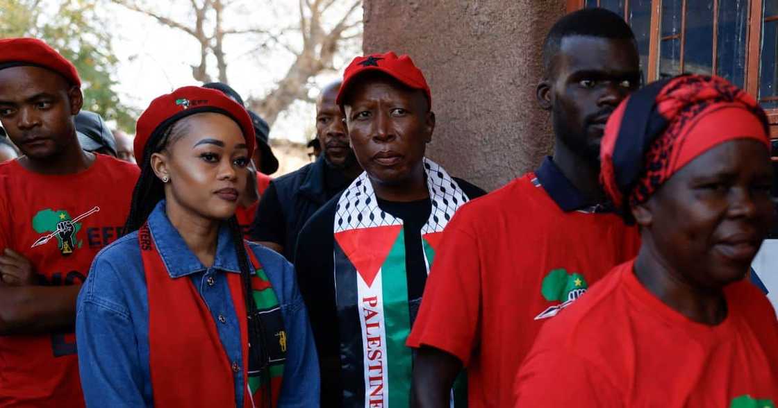 EFF leader Julius Malema and his wife Mantwa waited almost three hours in the queue before casting their vote.