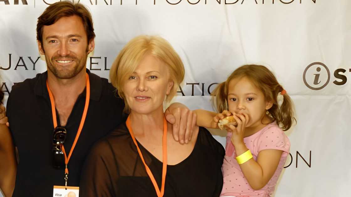 Hugh Jackman, Deborra-Lee Furness and Ava Jackman at Madison Square Garden in New York City.