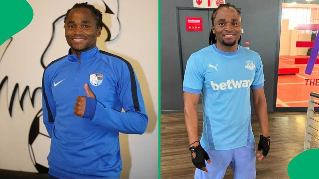 Siphiwe Tshabalala shared a sweet photo of him and his granddad. Siphiwe Tshabalala shared a sweet photo of him and his granddad.
