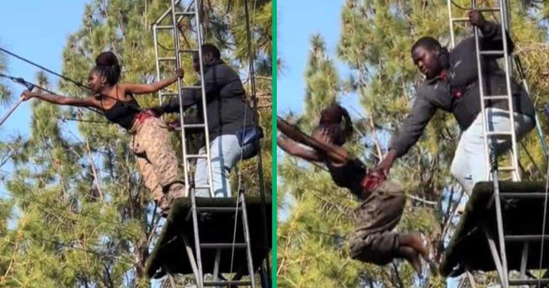 TikTok video of woman on adventure swing TikTok video of woman on adventure swing