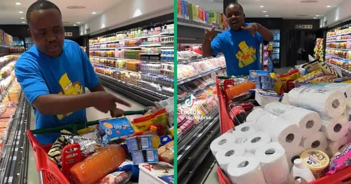 Man filled up trolleys with groceries