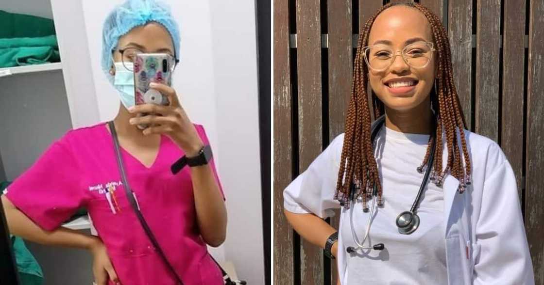 The young lady was excited about becoming her family's first ever doctor The young lady was excited about becoming her family's first ever doctor