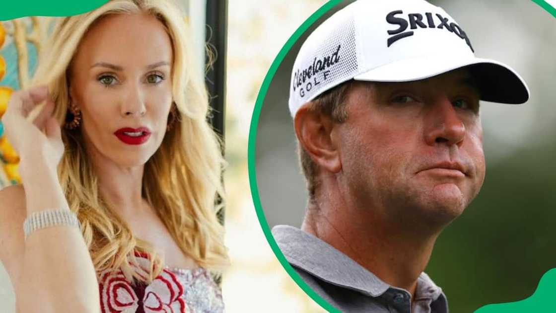 Krista Gover during a 2024 photoshoot (L). Lucas during the second round of the Valspar Championship in 2024 (R) Krista Gover during a 2024 photoshoot (L). Lucas during the second round of the Valspar Championship in 2024 (R)