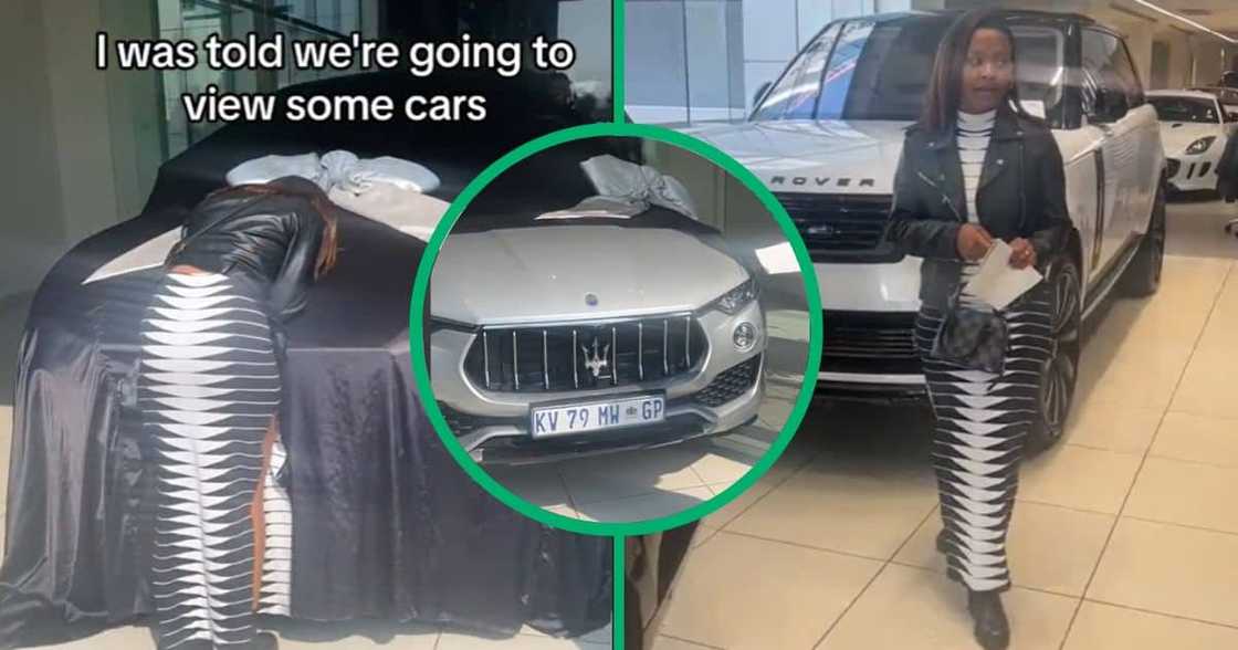 TikTok of woman getting Maserati Levante from husband