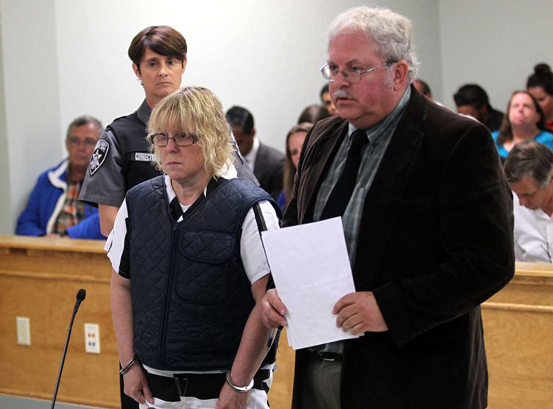 Joyce Mitchell with her lawyer, Stephen Johnston