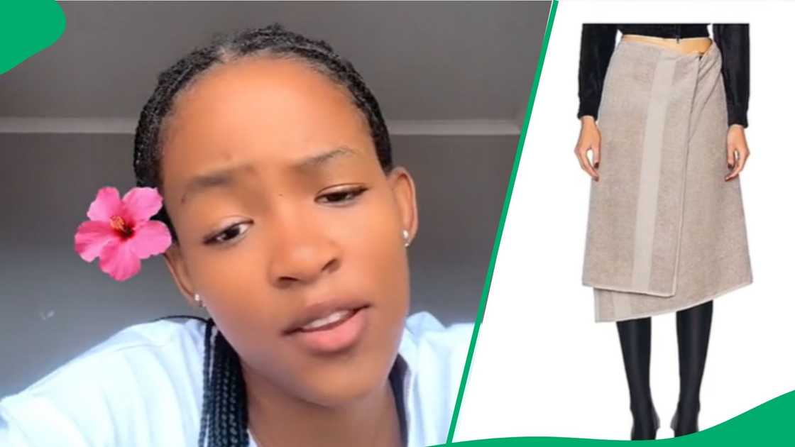 TikTok users shared views about the R7K towel skirt from a luxury clothing brand