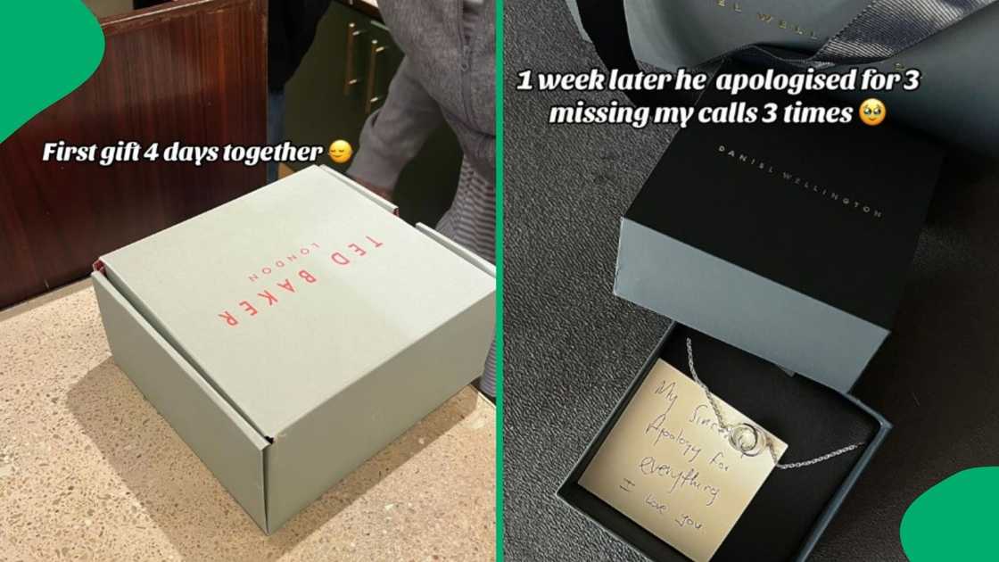 A woman received a Ted Baker gift and jewellery from Daniel Wellington. A woman received a Ted Baker gift and jewellery from Daniel Wellington.