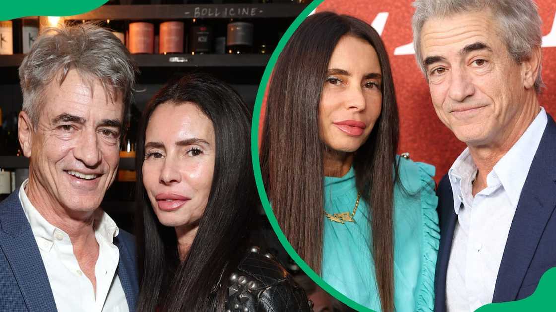 Dermot Mulroney and his spouse, Tharina Dermot Mulroney and his spouse, Tharina