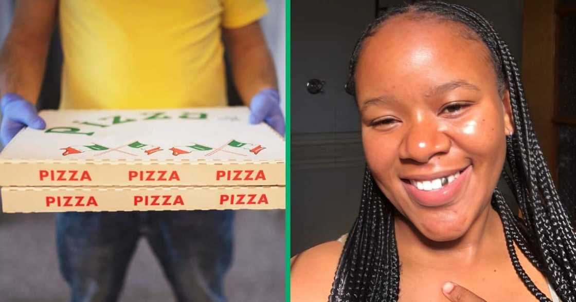 A South African woman on TikTok shared a video about her pizza order mishap A South African woman on TikTok shared a video about her pizza order mishap