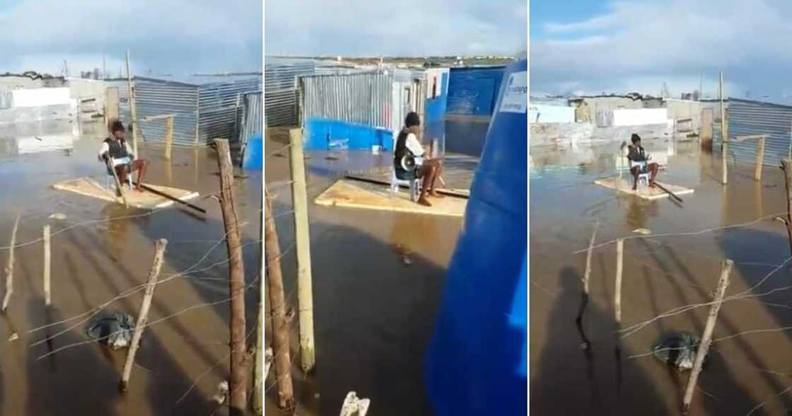 Haibo: Video shows man 'paddleboarding' in flooded Cape Town kasi Haibo: Video shows man 'paddleboarding' in flooded Cape Town kasi