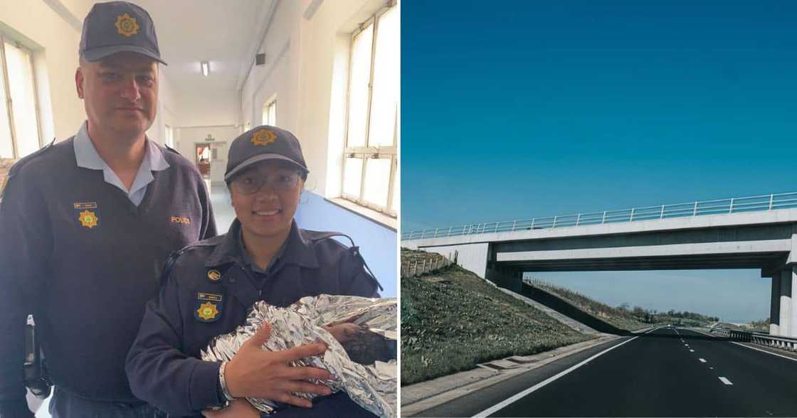Police help woman give birth under a bridge Police help woman give birth under a bridge