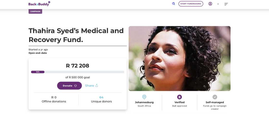 Thahira Syed is appealing for financial assistance