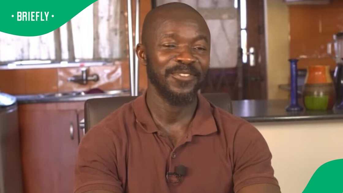 A man shared his story of being a single father as he was interviewed.