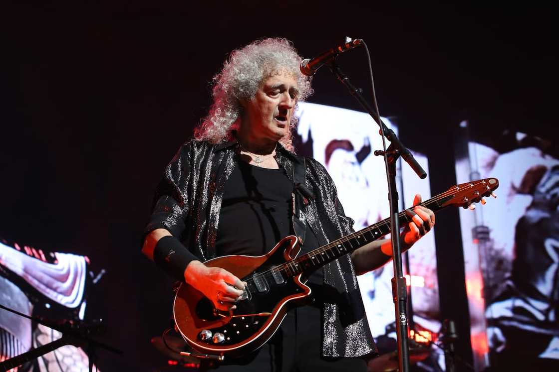 Brian May of Queen + Adam Lambert performs at Scotiabank Arena Brian May of Queen + Adam Lambert performs at Scotiabank Arena