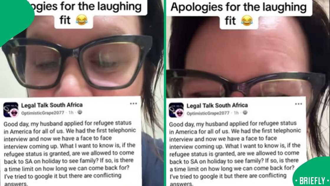 A visual of a South African woman after reacting to a post A visual of a South African woman after reacting to a post