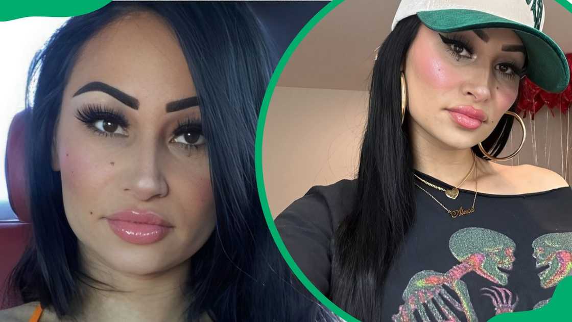 Tessa Ortega’s mom taking a selfie in the car (L). Alesia wearing a black and green cap (R) Tessa Ortega’s mom taking a selfie in the car (L). Alesia wearing a black and green cap (R)
