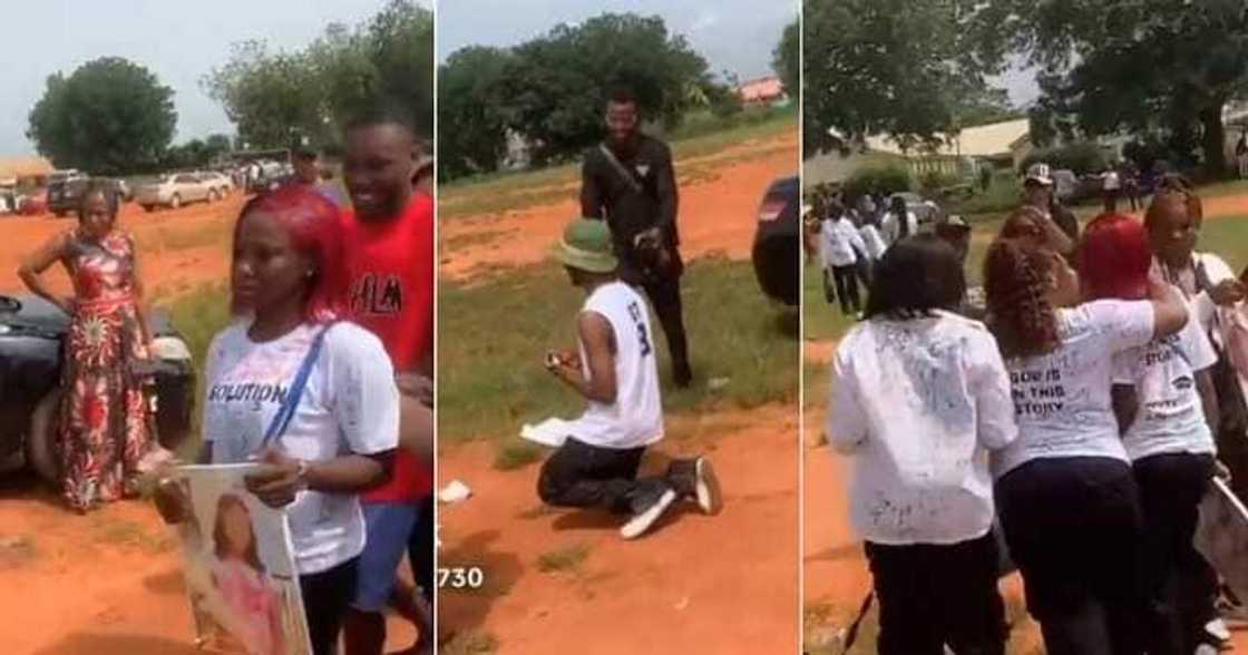 Man pains as girlfriend turns down his public proposal