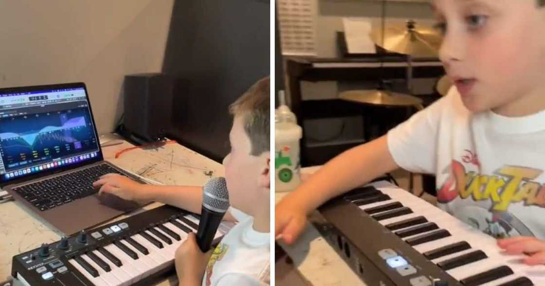 young boy mixing music young boy mixing music