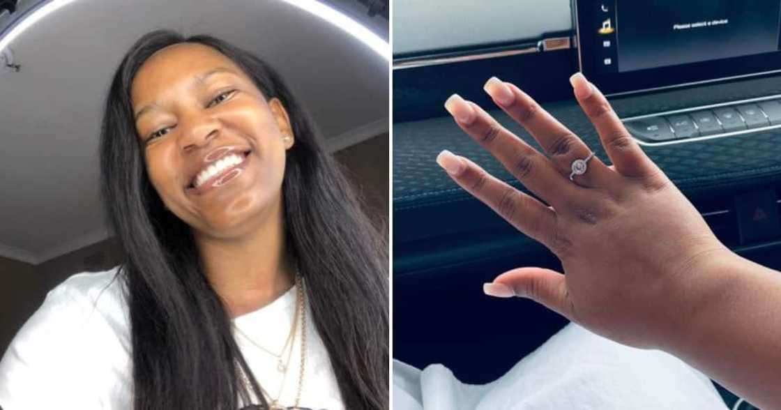 Twitter user @palesashabangu_ and her promise ring Twitter user @palesashabangu_ and her promise ring