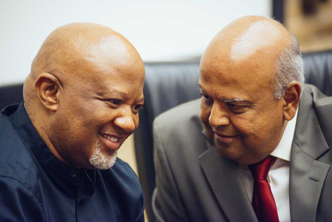 Former deputy finance minister Mcebisi Jonas sharing a moment with Pravin Gordhan. Jonas paid tribute to his friend an mentor at his funeral service.