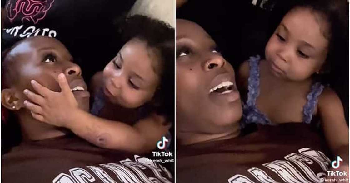 Little girl advises aunt, little girl, aunt Little girl advises aunt, little girl, aunt