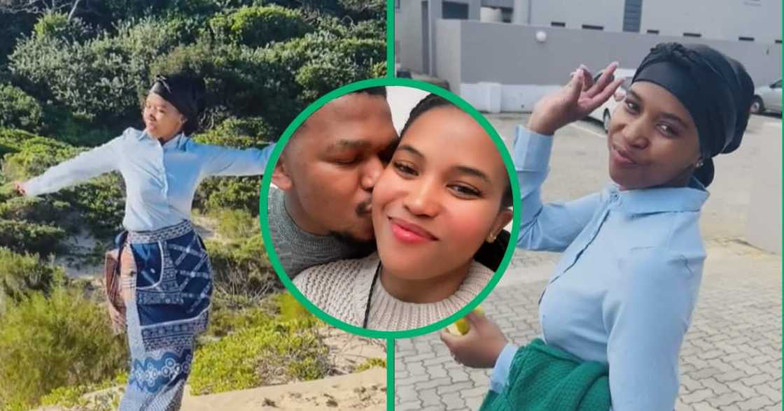 The man shared a TikTok video of his wife in traditional clothing. The man shared a TikTok video of his wife in traditional clothing.