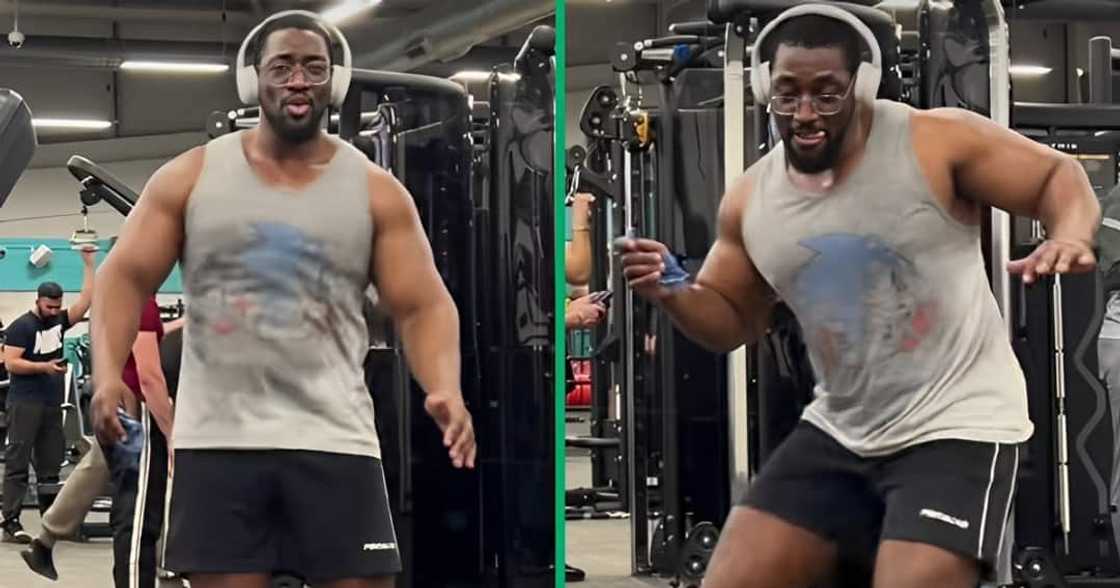 A fit guy showed his dance moves A fit guy showed his dance moves