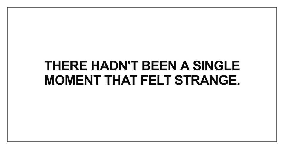 There hadn't been a single moment