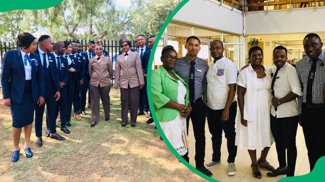 Baragwanath Nursing College students and staff celebrating Nurses Day and staff members inside a college building Baragwanath Nursing College students and staff celebrating Nurses Day and staff members inside a college building