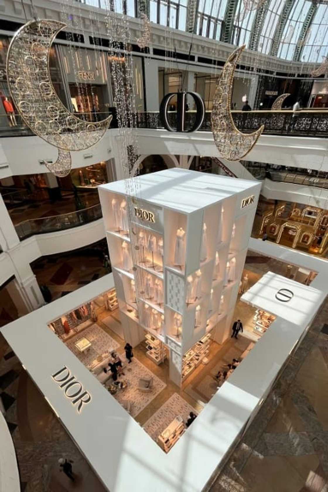 A huge multi-level Dior Ramadan display in the Mall of the Emirates in Dubai A huge multi-level Dior Ramadan display in the Mall of the Emirates in Dubai