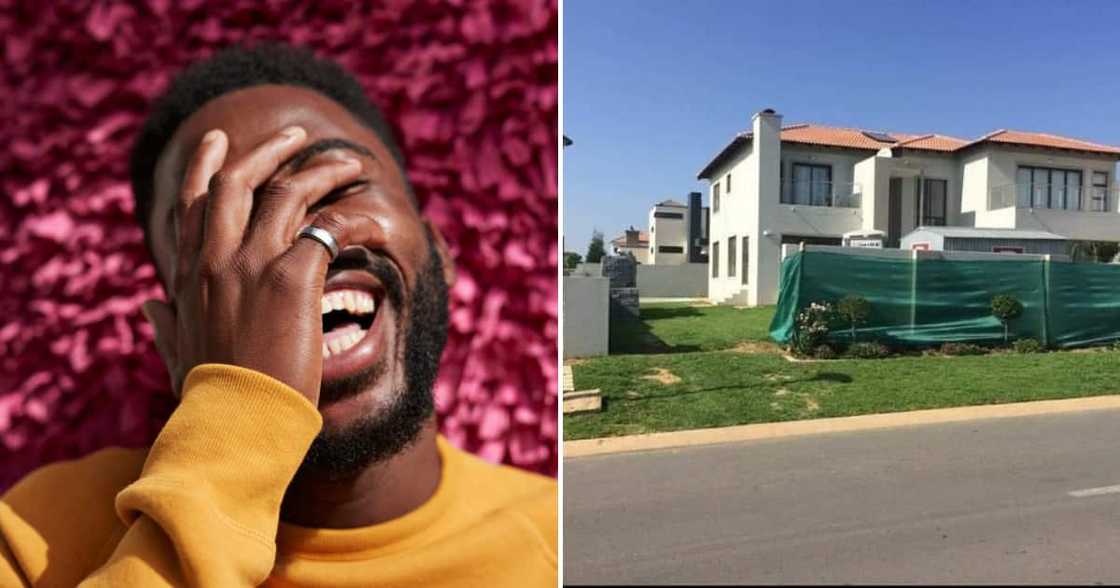 Man laughing and gorgoeus home Man laughing and gorgoeus home