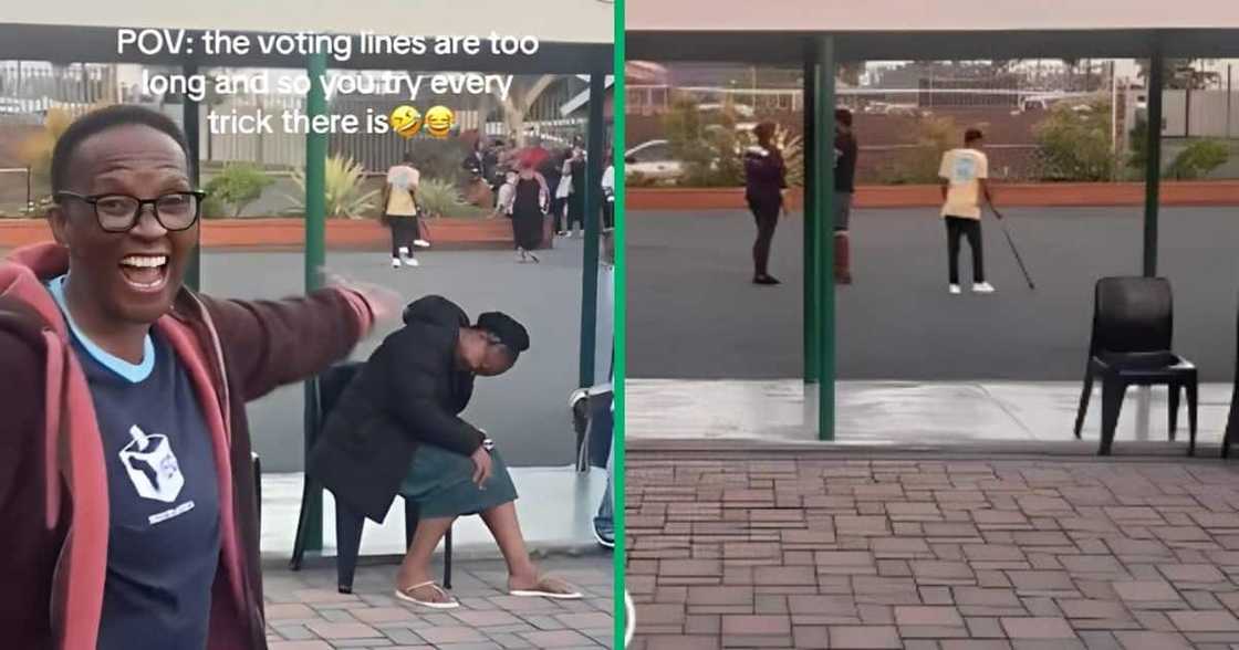 IEC official laughs at voter. IEC official laughs at voter.