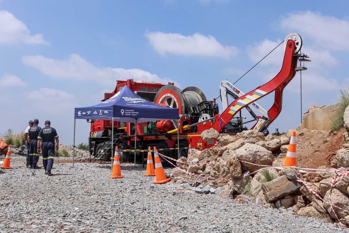 The rescue operations that were underway at Stilfontein mine The rescue operations that were underway at Stilfontein mine