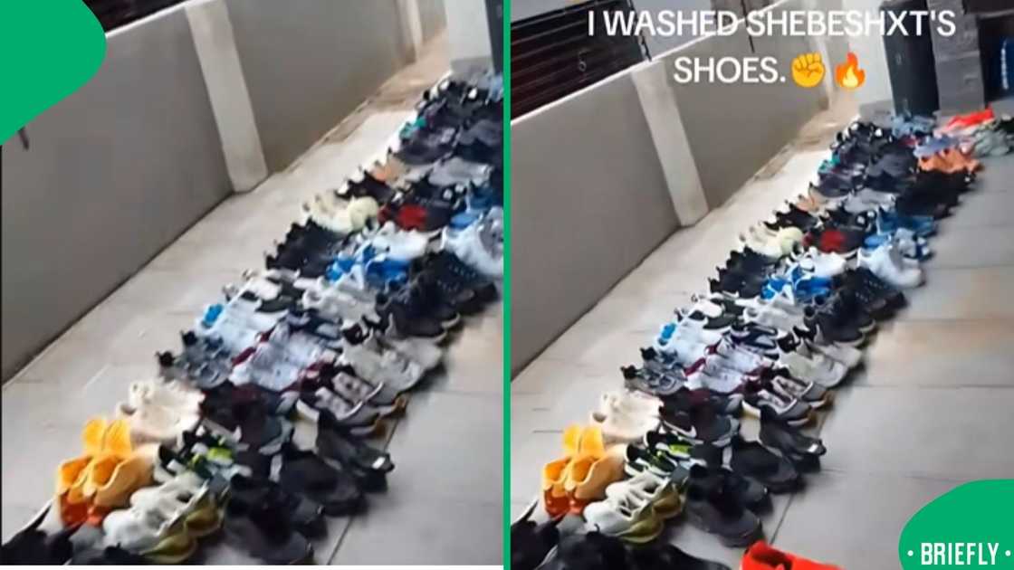 The internet applauded a man who showcased the spotless sneakers he cleaned for Shebeshxt on TikTok