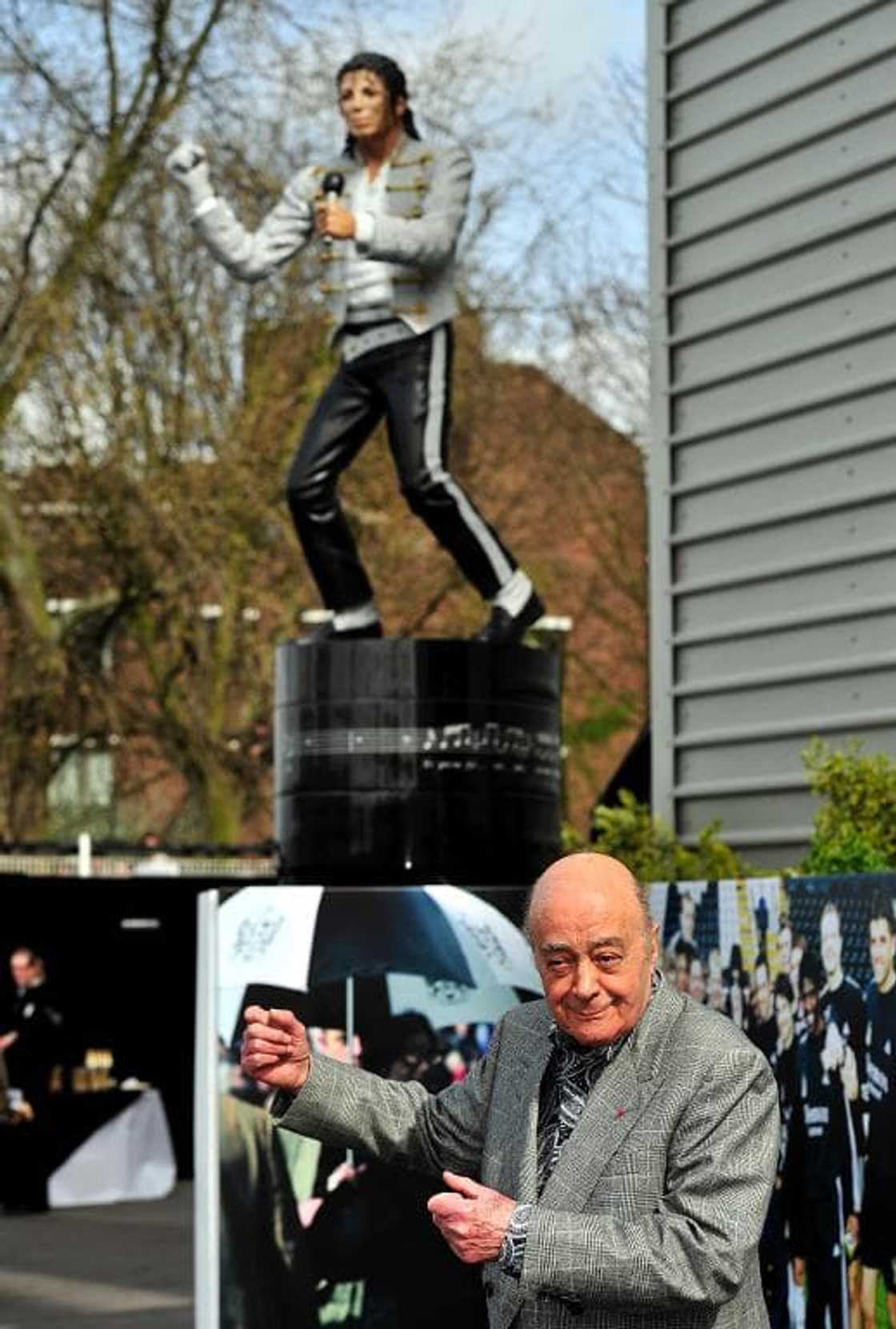 Al-Fayed bought Fulham Football Club and commissioned a statue of pop star Michael Jackson for outside its ground