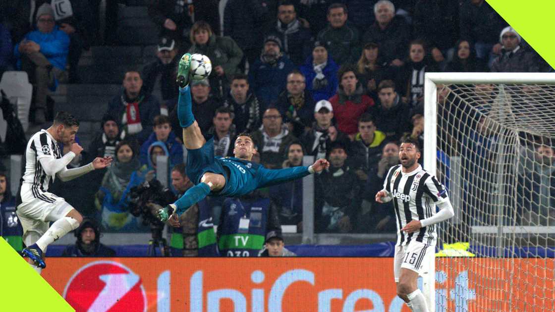 Cristiano Ronaldo's stunning acrobatic strike is deemed by many as the most eye-catching goal in Champions League history. Cristiano Ronaldo's stunning acrobatic strike is deemed by many as the most eye-catching goal in Champions League history.