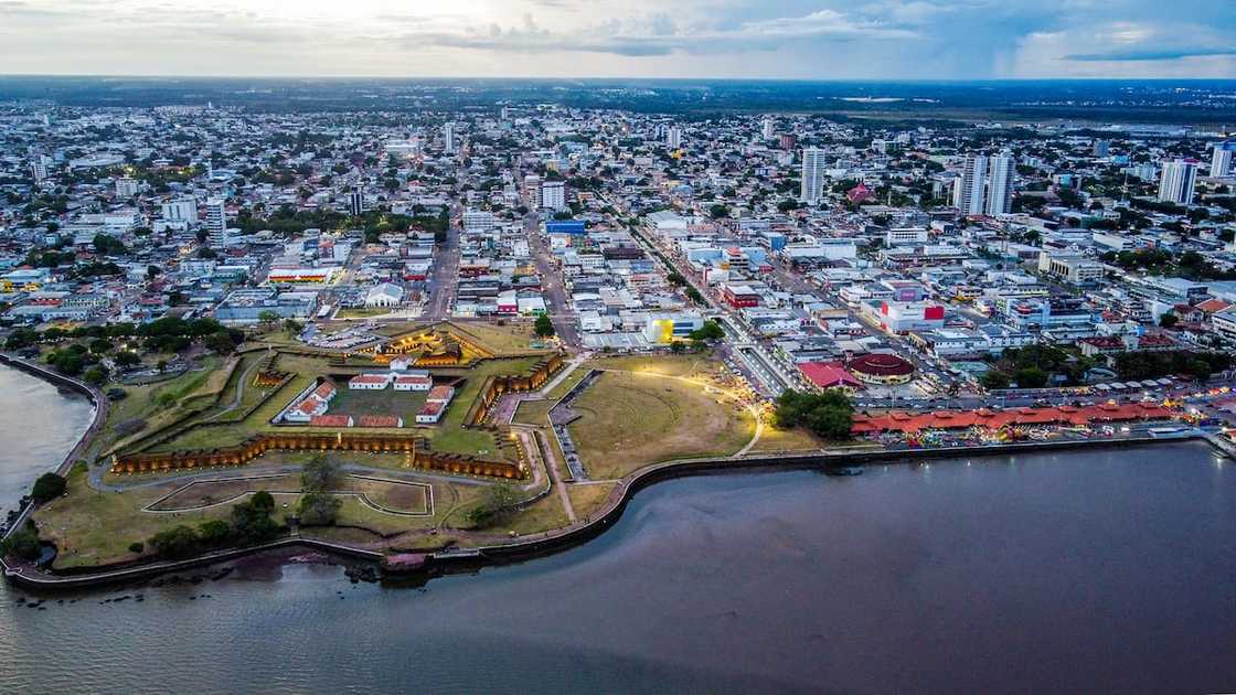 An aerial view of Macapá, Brazil