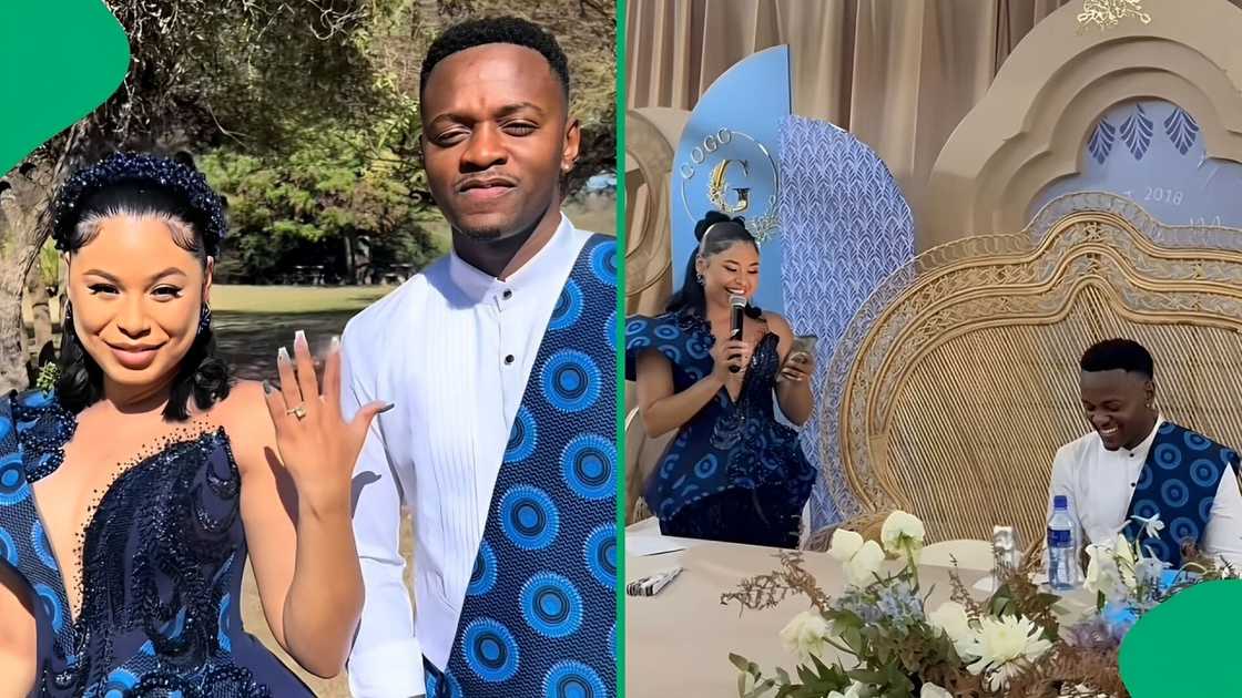 An American woman surprised her SA husband by speaking in his language on their wedding day.