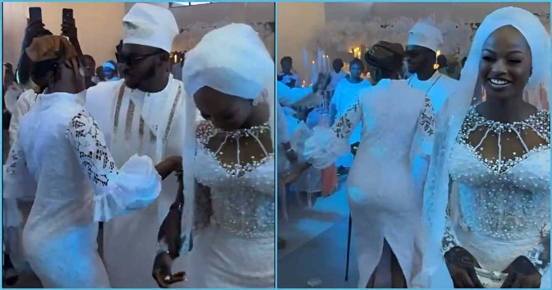Wedding guest dances with groom Wedding guest dances with groom