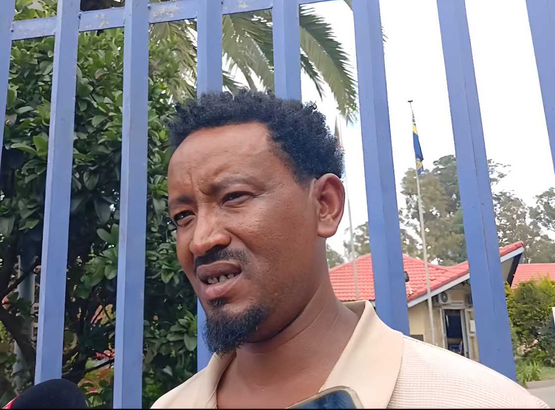 The Ethiopians' translator addressed the media outside the Sandringham police station The Ethiopians' translator addressed the media outside the Sandringham police station