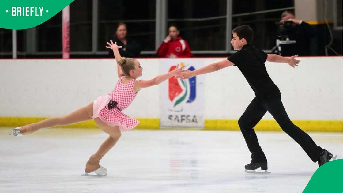 Milané Gamberini and Philip Malan on the ice.