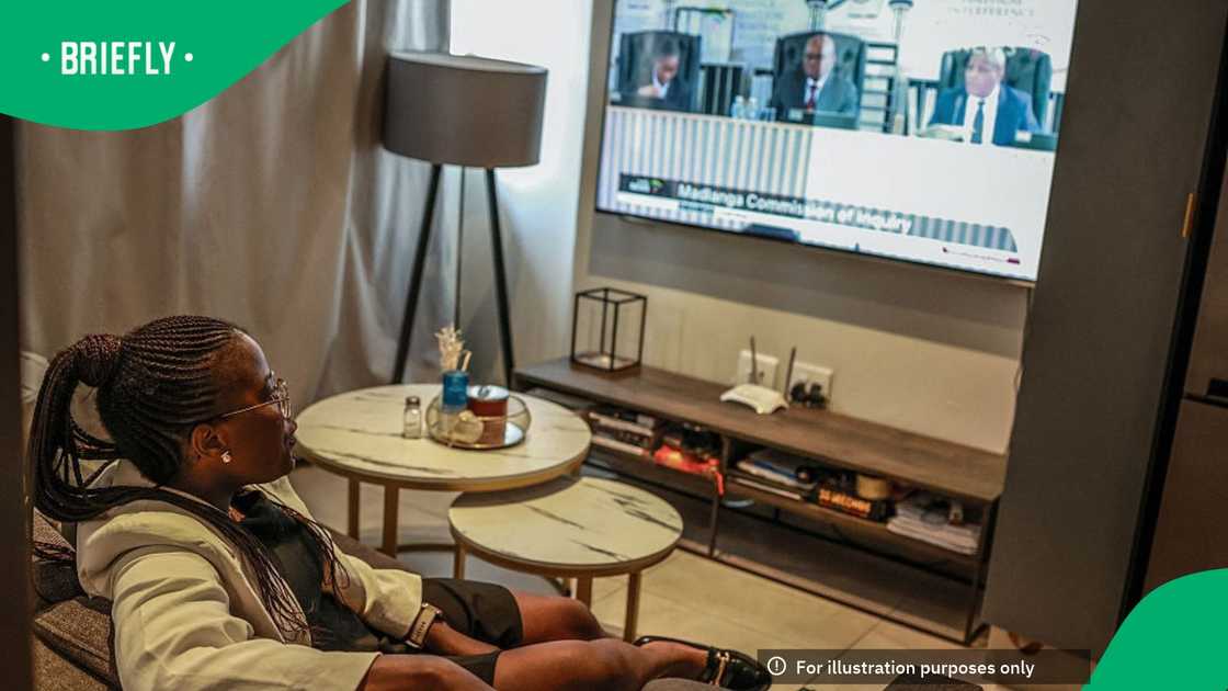 Mulumbwa Luchen watches the Madlanga Commission of Inquiry at her home in Sunninghill, on September 9, 2026