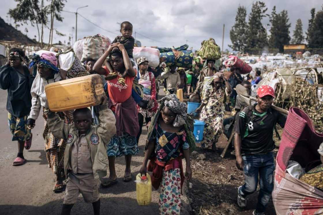 Many families in the strife-torn eastern province of North Kivu have been forced to flee the fighting Many families in the strife-torn eastern province of North Kivu have been forced to flee the fighting