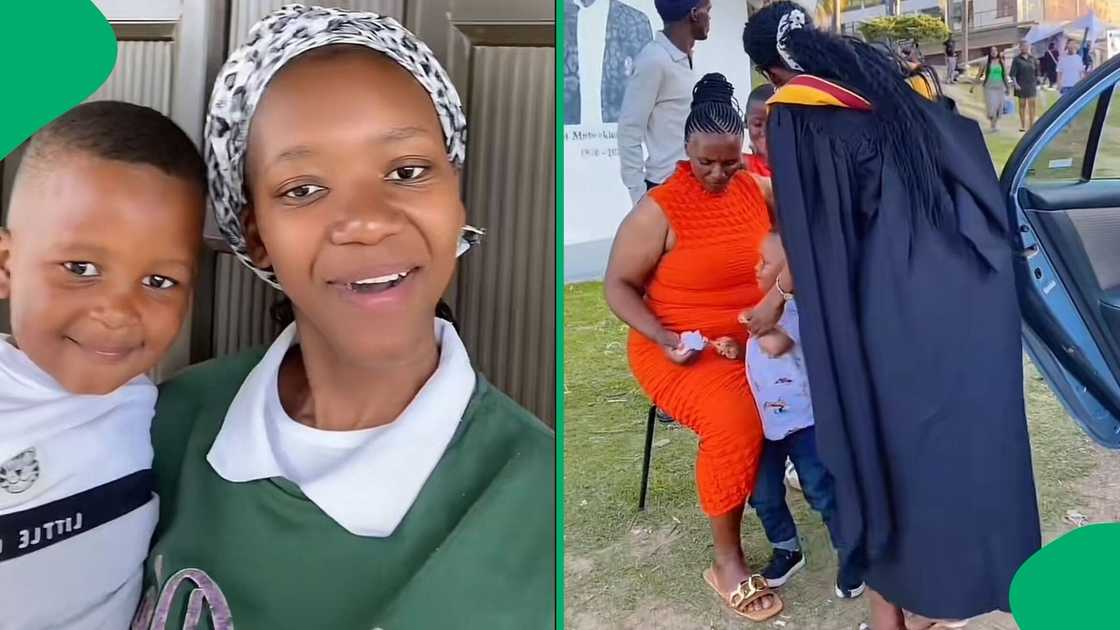 A TikTok video shows a little boy rejecting his mother after she left him to attend university. A TikTok video shows a little boy rejecting his mother after she left him to attend university.