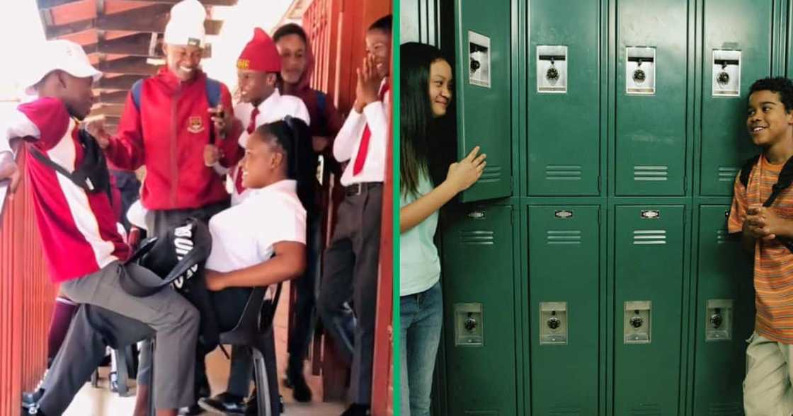 A group of pupils was captured in a TikTok video serenading couples around their school. A group of pupils was captured in a TikTok video serenading couples around their school.