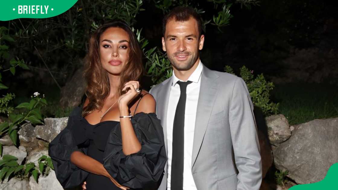 Madalina Ghenea and Grigor Dimitrov during a photocall